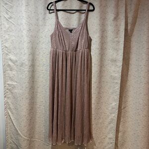 Torrid Blush Pink Rose Gold Midi Tea Dress